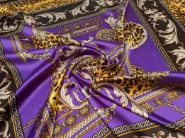 Атлас стрейчевый платок, фиолетовый - интернет-магазин tkani-atlas.com.ua