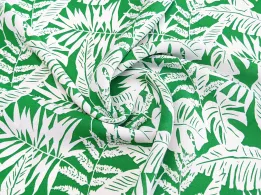 Шифон софт Грейс тропический, зелёный с белым - интернет-магазин tkani-atlas.com.ua