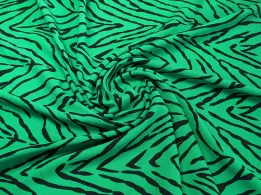 Американский креп рисунок зебра, зеленый с черным - интернет-магазин tkani-atlas.com.ua
