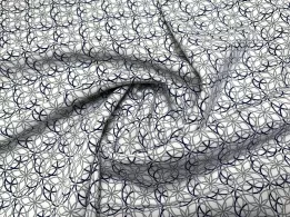 Супер софт принт геометрическое плетение, серо-бежевый (отрез 0,9 м) - интернет-магазин tkani-atlas.com.ua