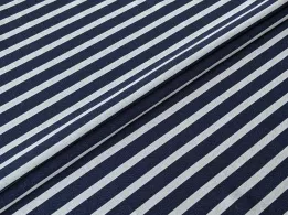 Лен с вискозой полоска 10 мм, темно-синий на белом (отрез 2,6 м) - интернет-магазин tkani-atlas.com.ua