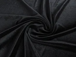 Оксамит стрейч Венеція однотонний, чорний (відріз 1,2 м) - інтернет-магазин tkani-atlas.com.ua