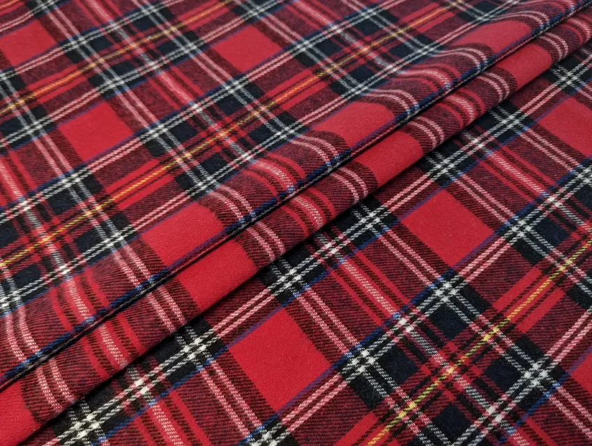 Котон сорочковий шотландка, червоний з темно-синім (відріз 0,8 м) - фото 1 - інтернет-магазин tkani-atlas.com.ua