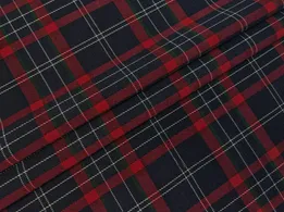 Костюмний тіар клітинка, темно-синій з червоним (відріз 0,5 м) - інтернет-магазин tkani-atlas.com.ua