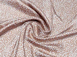 Шовк Армані розсип горошків, бежево-пудровий (відріз 2,5 м) - інтернет-магазин tkani-atlas.com.ua