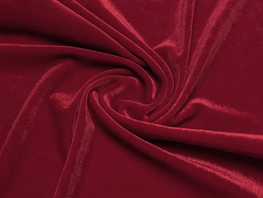Оксамит стрейч Венеція червоний (відріз 1,6 м) - фото 1 - інтернет-магазин tkani-atlas.com.ua