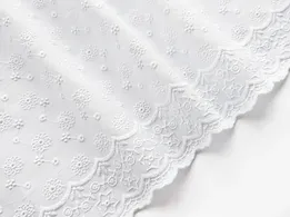 Прошва с двухсторонним купоном ромашка, белый - интернет-магазин tkani-atlas.com.ua