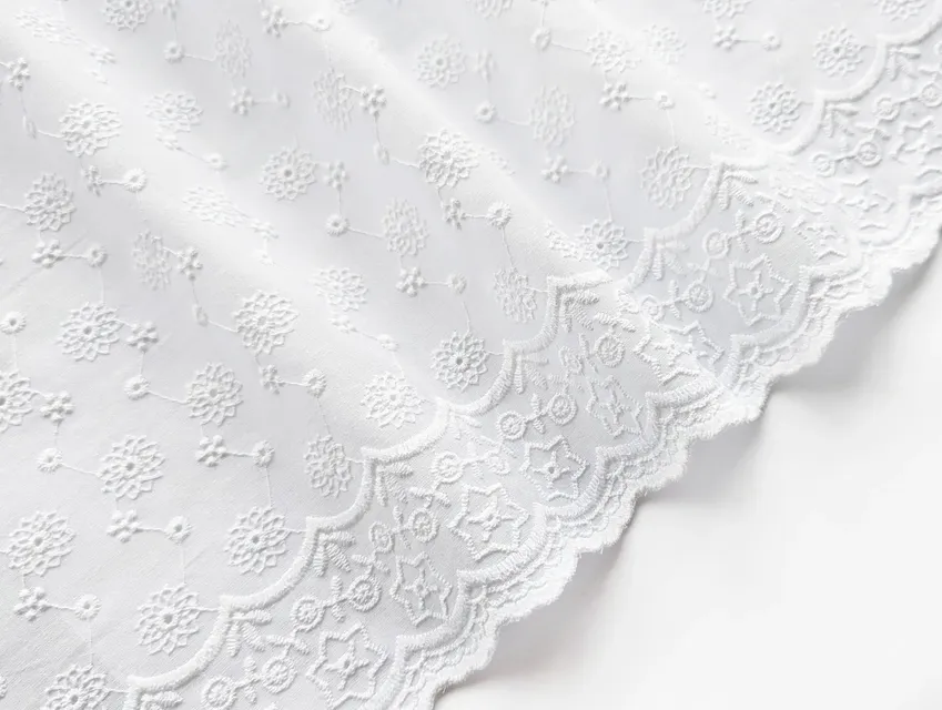 Прошва з двостороннім купоном ромашка, білий - фото 1 - інтернет-магазин tkani-atlas.com.ua