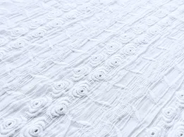 Батист шитье вышивка жатая, белый (отрез 0,8 м) - интернет-магазин tkani-atlas.com.ua