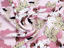 Штапель Бельмондо квіткова казка, блідо-рожевий (відріз 0,8 м) - інтернет-магазин tkani-atlas.com.ua