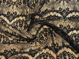 Мереживо Венеція хвиля 10см, чорний (відріз 1,8 м) - інтернет-магазин tkani-atlas.com.ua