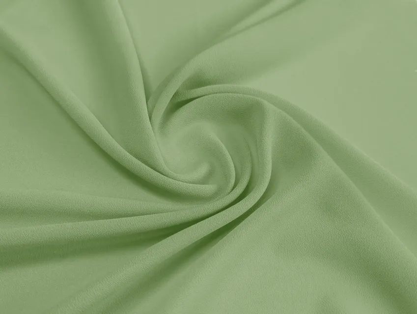 Креп шифон зелена олива (відріз 1,5 м) - фото 1 - інтернет-магазин tkani-atlas.com.ua