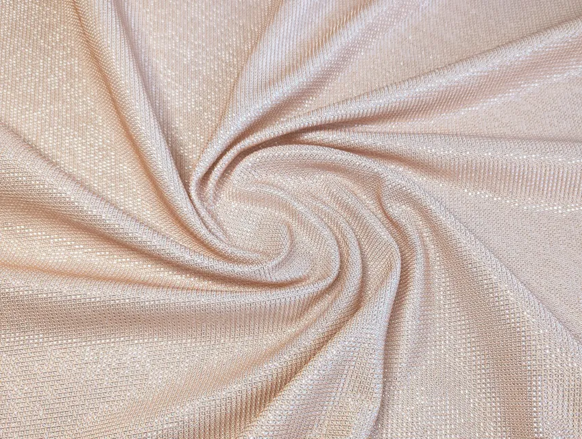 Трикотаж диско щільний мерехтіння, бежевий зі сріблом - фото 1 - інтернет-магазин tkani-atlas.com.ua