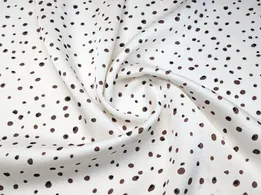 Шифон атласный мелкая россыпь, коричневый на молочном (отрез 2 м) - интернет-магазин tkani-atlas.com.ua