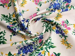 Штапель Бельмондо квіткове плетіння, бежевий (відріз 2,5 м) - інтернет-магазин tkani-atlas.com.ua