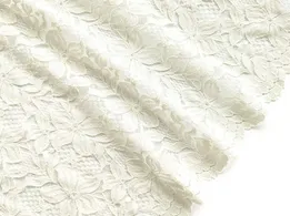 Гипюр стрейч Классика цветочное плетение, сливочный (отрез 1,2 м) - интернет-магазин tkani-atlas.com.ua