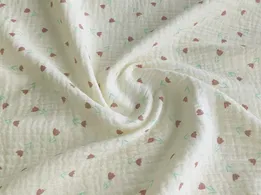 Муслін малюнок дрібні тюльпани, кремовий (відріз 0,5 м) - інтернет-магазин tkani-atlas.com.ua