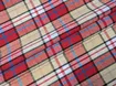 Коттон рубашечный клетка, топленое молоко с красным (отрез 2 м) - интернет-магазин tkani-atlas.com.ua