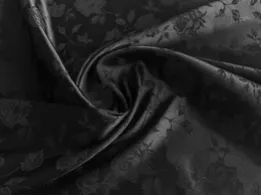 Сатин жаккард розы, черный (отрез 2,6 м) - интернет-магазин tkani-atlas.com.ua
