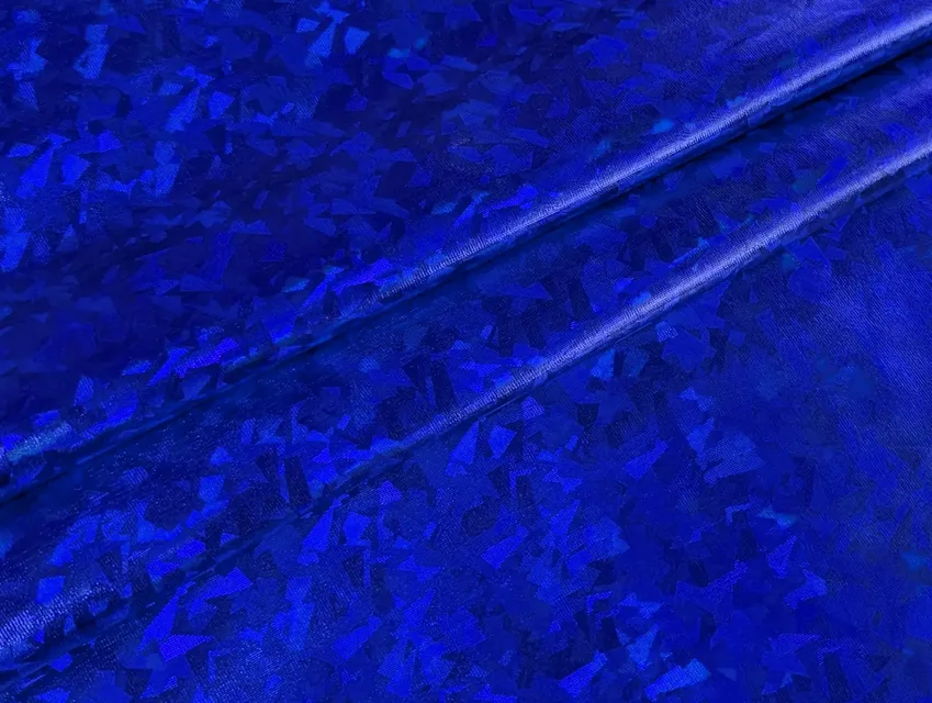 Трикотаж масло нарядне голограма райдужна, синій на чорному (відріз 0,8 м) - фото 1 - інтернет-магазин tkani-atlas.com.ua
