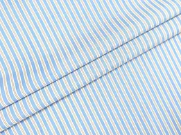 Сорочковий поплін смужка 9 мм, голубий з коричневим (відріз 2,8 м) - інтернет-магазин tkani-atlas.com.ua