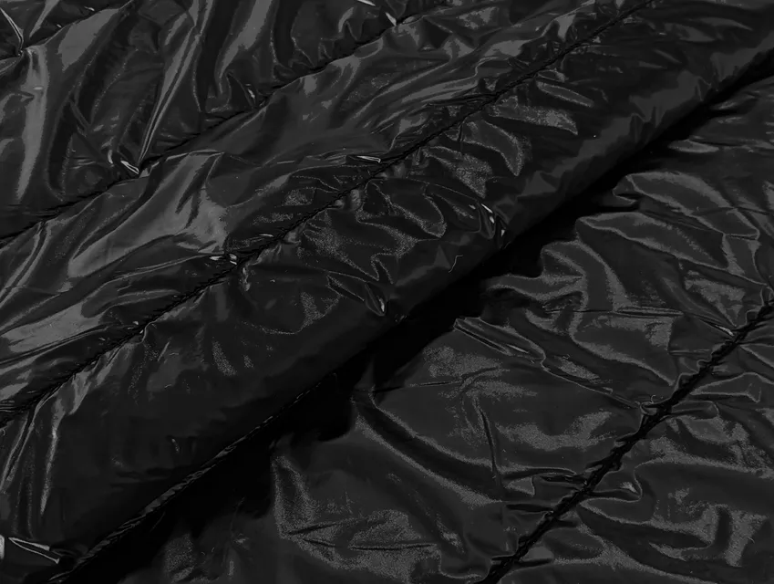 Плащівка лак на синтипон чорний (відріз 1,2 м) - фото 1 - інтернет-магазин tkani-atlas.com.ua