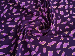 Софт принт леопард, баклажановый (отрез 1,6 м) - интернет-магазин tkani-atlas.com.ua