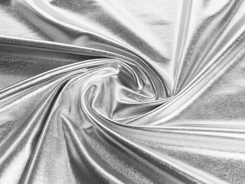 Трикотаж масло нарядное диско залитое, серебро (отрез 2,3 м) - фото 1 - интернет-магазин tkani-atlas.com.ua