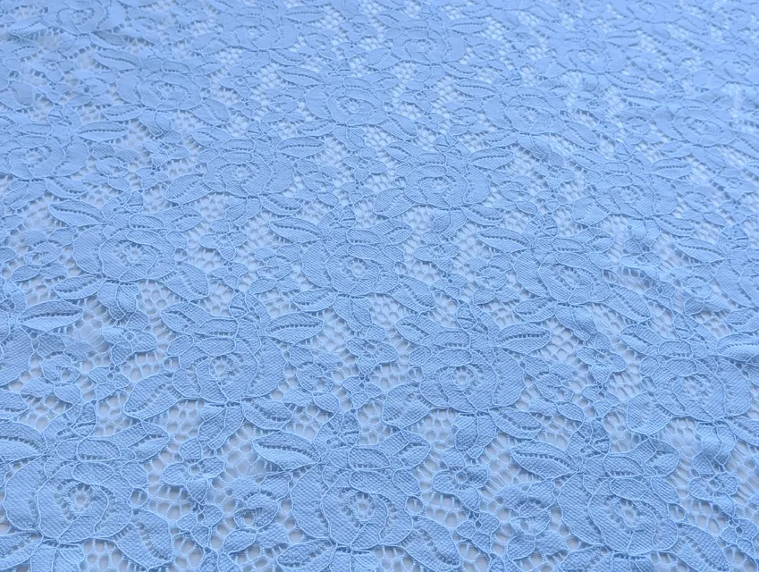 Гипюр стрейчевый мальва, бледно-голубой (отрез 0,7 м) - фото 1 - интернет-магазин tkani-atlas.com.ua