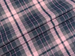 Котон сорочковий клітинка 115 мм, темно-зелений з рожевим - інтернет-магазин tkani-atlas.com.ua