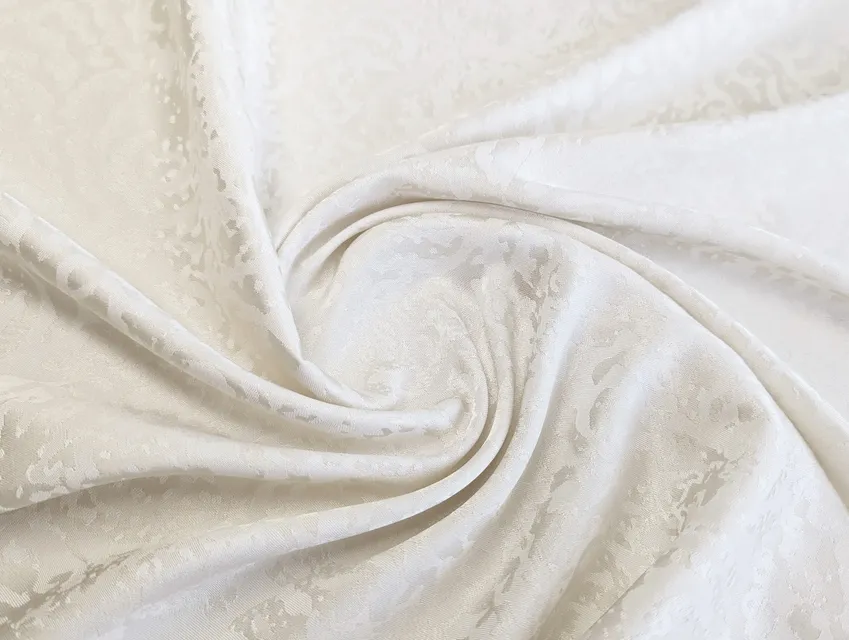 Двусторонний вискозный жаккард абстракция, кремовый  - фото 1 - интернет-магазин tkani-atlas.com.ua