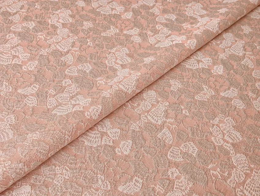 Жаккард коттоновый цветочная нежность, бледно-розовый (отрез 1,3 м) - фото 1 - интернет-магазин tkani-atlas.com.ua