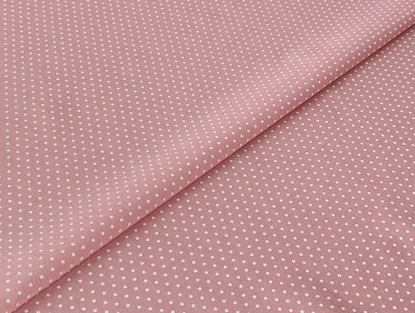Поплін сорочечний дрібний горошок 2 мм, персиковий (відріз 2,2 м) - фото 1 - інтернет-магазин tkani-atlas.com.ua