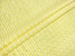 Котон клітинка жаккард жовтий (відріз 1,5 м) - інтернет-магазин tkani-atlas.com.ua