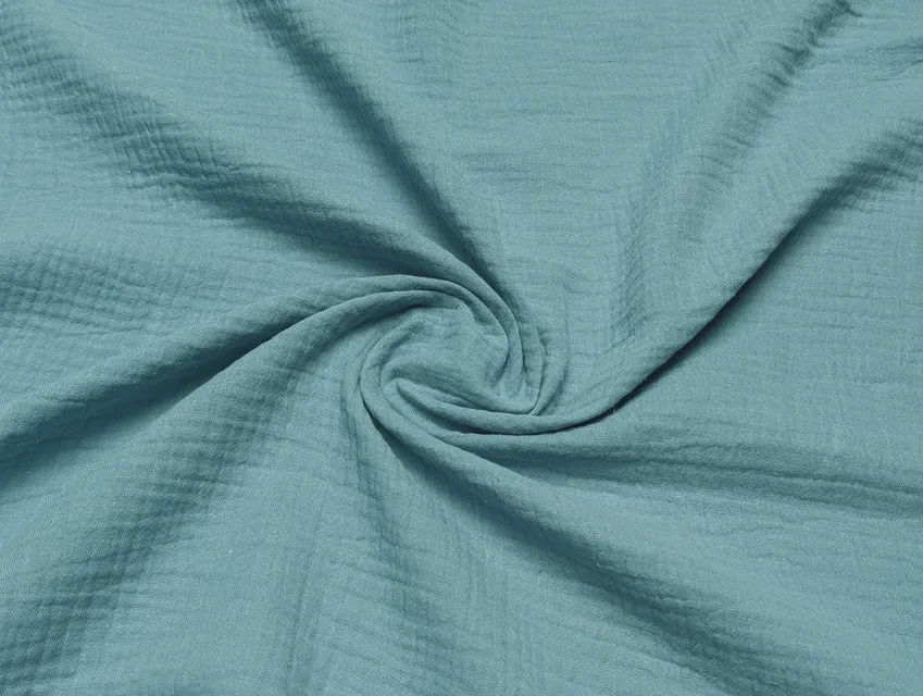 Муслин двухслойный серо-голубой (отрез 2,2 м) - фото 1 - интернет-магазин tkani-atlas.com.ua