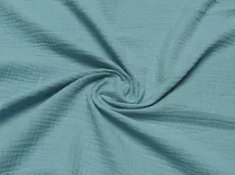 Муслін двошаровий сіро-блакитний (відріз 2,2 м) - інтернет-магазин tkani-atlas.com.ua