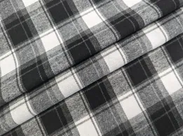 Коттон рубашечный клетка 74 мм, черный с серым (отрез 2,5 м) - интернет-магазин tkani-atlas.com.ua