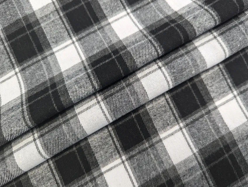 Котон сорочковий клітина 74мм, чорний з сірим (відріз 2,5 м) - фото 1 - інтернет-магазин tkani-atlas.com.ua
