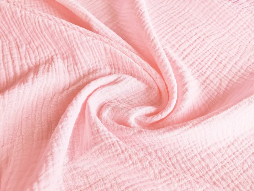 Муслін двошаровий рожево-персиковий (відріз 2,2 м) - фото 1 - інтернет-магазин tkani-atlas.com.ua