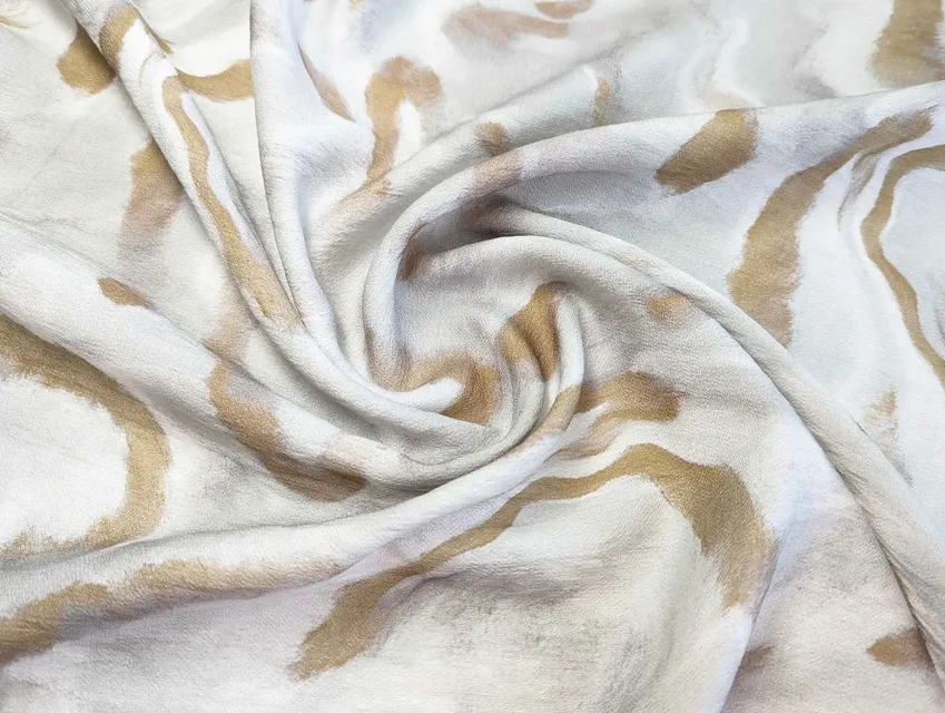 Льон бохо рисунок мрамор , серый с горчичным - фото 1 - интернет-магазин tkani-atlas.com.ua