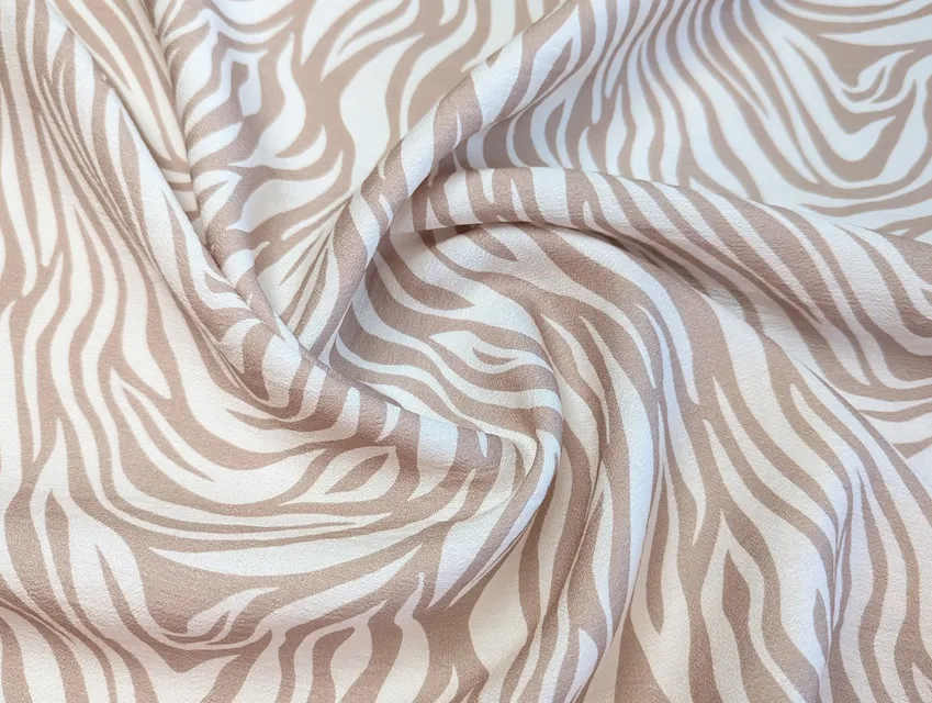 Льон бохо малюнок зебра, бежевий на кремовому - фото 1 - інтернет-магазин tkani-atlas.com.ua