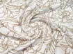 Льон бохо малюнок квіткова абстракція, бежевый на молочному - інтернет-магазин tkani-atlas.com.ua