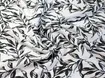 Льон бохо рисунок лиственный дуэт, черный на молочном - интернет-магазин tkani-atlas.com.ua