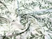 Льон бохо рисунок лиственный дуэт, зеленый на молочном  - интернет-магазин tkani-atlas.com.ua