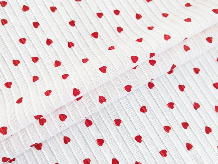 Котон мережка сердечка на смужці, молочний - фото 1 - інтернет-магазин tkani-atlas.com.ua