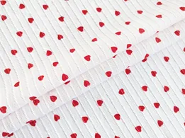 Котон мережка сердечка на смужці, молочний - інтернет-магазин tkani-atlas.com.ua