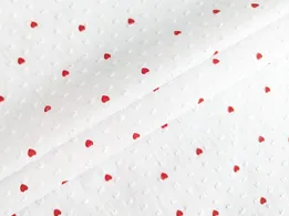 Батист точка сердечки 5 мм, белый - интернет-магазин tkani-atlas.com.ua