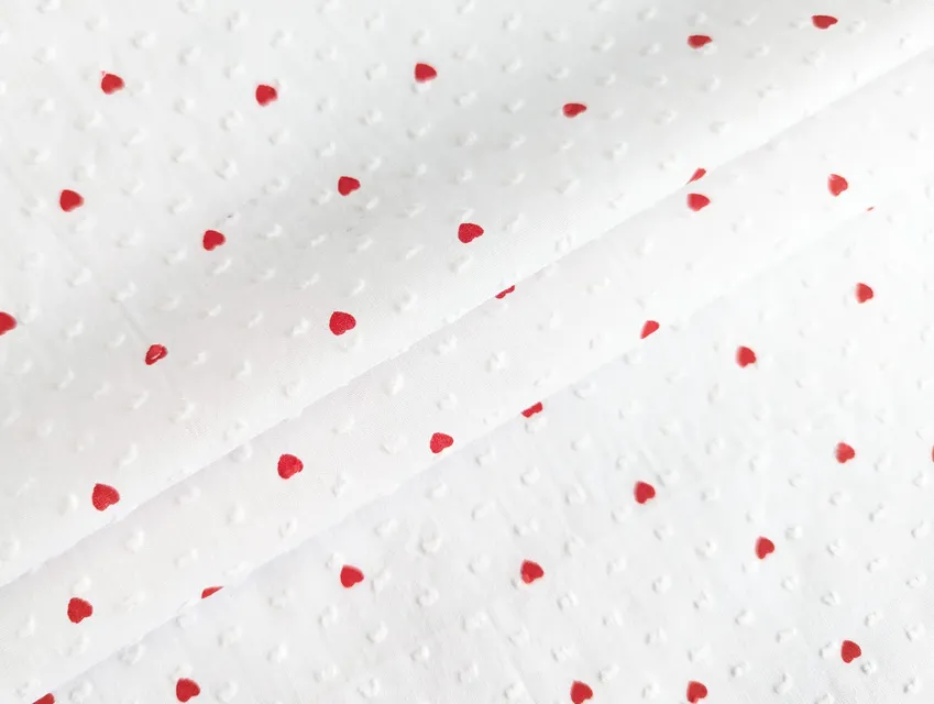 Батист крапка серця 5 мм, білий - фото 1 - інтернет-магазин tkani-atlas.com.ua