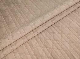 Строчена плащівка Луї клітинка, пудра (відріз 2,2 м) - інтернет-магазин tkani-atlas.com.ua