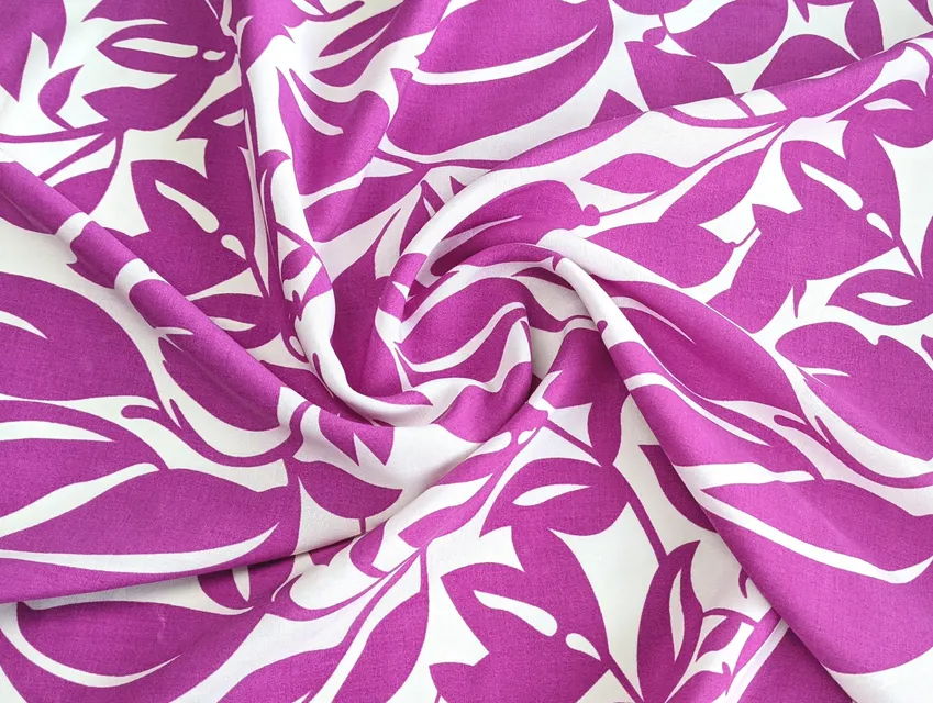 Штапель шовковистий листяне плетіння, яскравий бузок (відріз 3 м) - фото 1 - інтернет-магазин tkani-atlas.com.ua